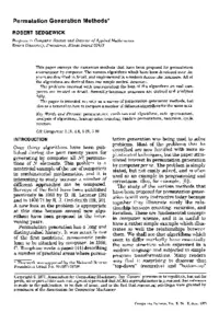 Permutation Generation Methods